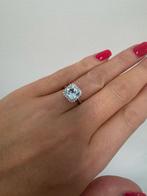 Ring - 14 karaat Witgoud Aquamarijn - Diamant, Sieraden, Tassen en Uiterlijk, Ringen, Nieuw
