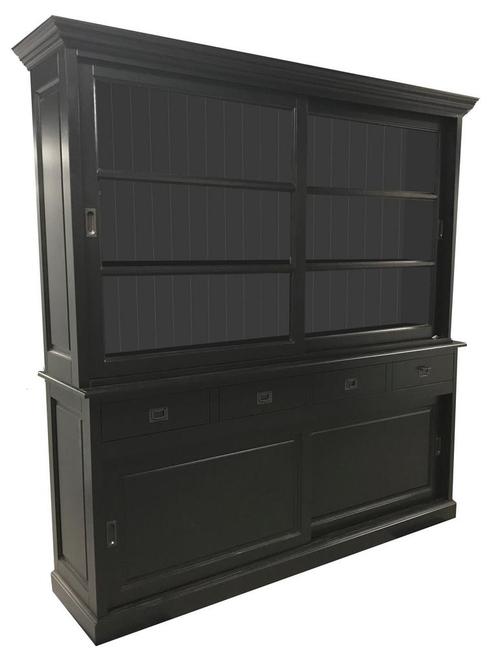 Buffetkast zwart - zwart Rhenen 200cm, Huis en Inrichting, Kasten | Buffetkasten, Ophalen of Verzenden