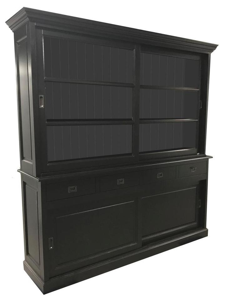 Buffetkast zwart - zwart Rhenen 200cm, Huis en Inrichting, Kasten | Buffetkasten, Ophalen of Verzenden