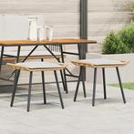 vidaXL Tuinstoelen 2 st 50x40x45 cm poly rattan naturel, Verzenden, Nieuw, Tuinset