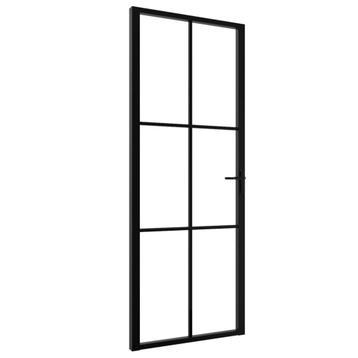 Binnendeur 76cm Zwart Glas - Retourdeal - 42% Korting! beschikbaar voor biedingen