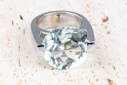 Ring - 18 karaat Witgoud - 12.69ct. tw. Aquamarijn, Sieraden, Tassen en Uiterlijk, Ringen