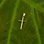 8 Krt. Hanger van een subtiel kruisje (religieus), Sieraden, Tassen en Uiterlijk, Antieke sieraden, Ophalen of Verzenden, Goud