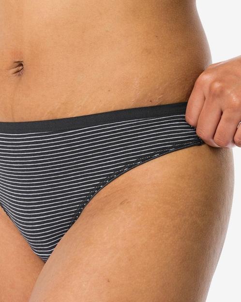 140 Dames strings stretch katoen - 2 stuks zwart, Kleding | Dames, Ondergoed en Lingerie, Verzenden