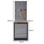 Werkplaatskast met zeven laden, hardhouten werkblad +, Doe-het-zelf en Verbouw, Werkbanken, Nieuw, Ophalen of Verzenden