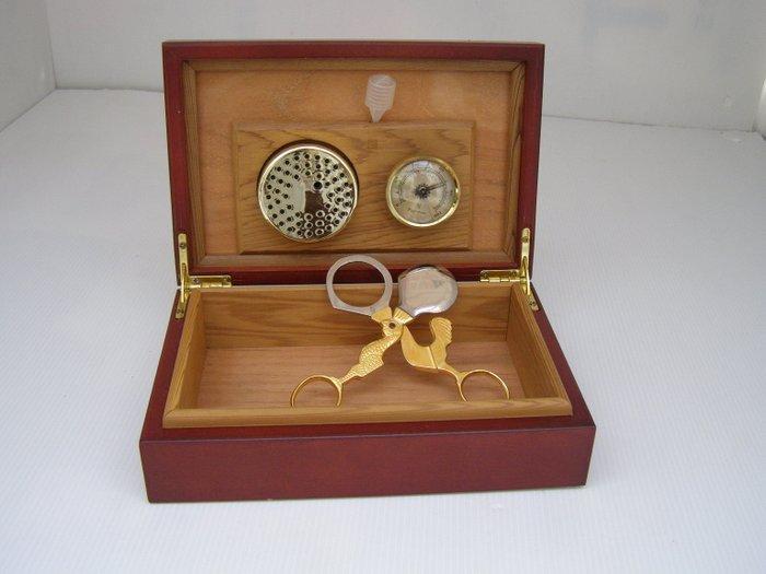 Zonder Minimumprijs - Sigarendoos - Hout, Messing, Metaal -, Verzamelen, Rookartikelen, Aanstekers en Luciferdoosjes