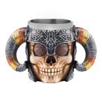STAND VOOR KAPPERSSCHAAR SKULL MET HORNS