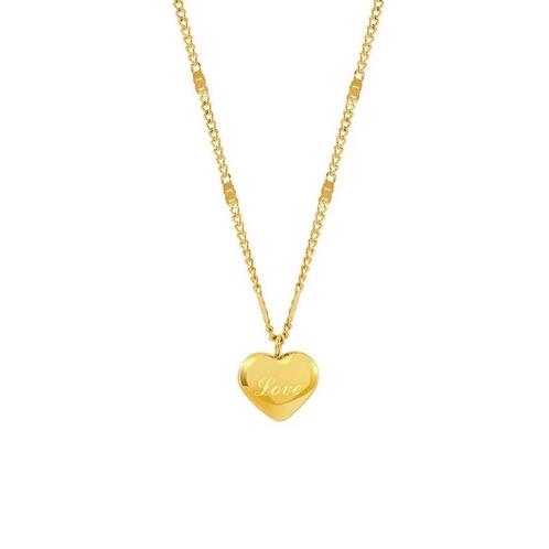 Stainless steel gouden love hartje ketting, Sieraden, Tassen en Uiterlijk, Kettingen, Nieuw, Verzenden