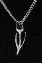 Zilveren Tulp ketting hanger - klein, Verzenden, Nieuw