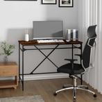 vidaXL Bureau 100x50x75 cm bewerkt hout en ijzer gerookt, Huis en Inrichting, Verzenden, Nieuw