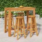 vidaXL 5-delige Tuinbarset massief acaciahout, Tuin en Terras, Verzenden, Nieuw, Hardhout, 4 zitplaatsen