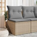 vidaXL Tuinhoekbank met kussens poly rattan beige, Verzenden, Nieuw, Rotan