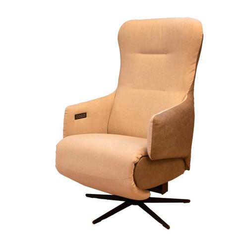 Moderne sta op stoel in combinatie leer en stof, NIEUW!, Huis en Inrichting, Fauteuils, 50 tot 75 cm, Minder dan 75 cm, Nieuw