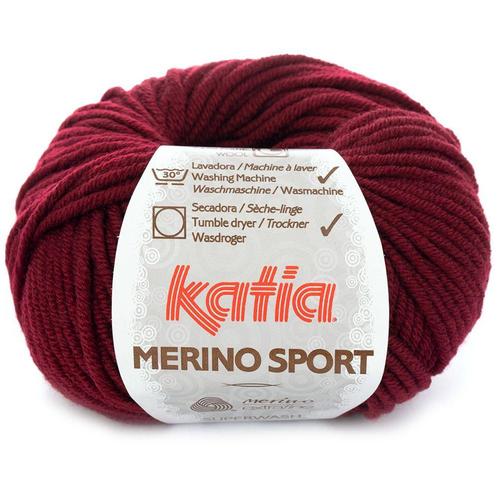 Katia Concept Merino Sport - 22 donker wijnrood - Wol Gare, Hobby en Vrije tijd, Breien en Haken, Ophalen of Verzenden