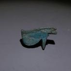 Oud-Egyptisch Faience Oog van Horus, Wedjat. 1,8 cm L.