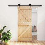 vidaXL Schuifdeur met beslag 85x210 cm massief grenenhout, Doe-het-zelf en Verbouw, Deuren en Horren, Verzenden, Nieuw