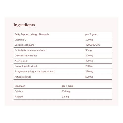 Cabau Lifestyle Belly Support Mango Pineapple - 240gr, Sieraden, Tassen en Uiterlijk, Uiterlijk | Haarverzorging, Overige typen