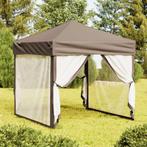Partytent inklapbaar met zijwanden 2x2 m taupe (Partytenten), Verzenden, Nieuw, 2 meter of meer, Partytent