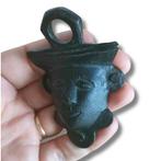 Oud-Romeins Brons Bronzen muurlicht - 7.5 cm (Zonder, Antiek en Kunst