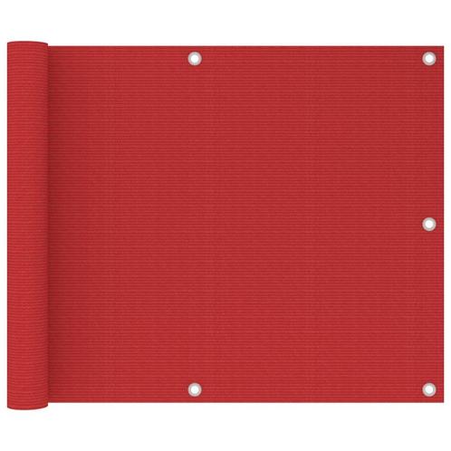 vidaXL Balkonscherm 75x500 cm HDPE rood, Tuin en Terras, Zonneschermen, Nieuw, Verzenden