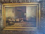 M.Hendrik (XX) - Fotolijst - Canvas, Hout - Schapen in de, Antiek en Kunst