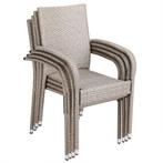 Polyrattan Stapelstoel Comfort Set van 4 kleur Creme, Tuin en Terras, Verzenden, Nieuw