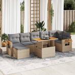 vidaXL 8-delige Loungeset met kussens poly rattan acacia, Verzenden, Nieuw, Loungeset