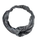 Haarband Twist Velvet Effen Grijs, Nieuw