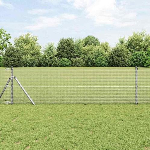 vidaXL Gelaste draadhek Zilver 0.6 x 50 m Staal, Tuin en Terras, Schuttingen, Nieuw, IJzer, Verzenden