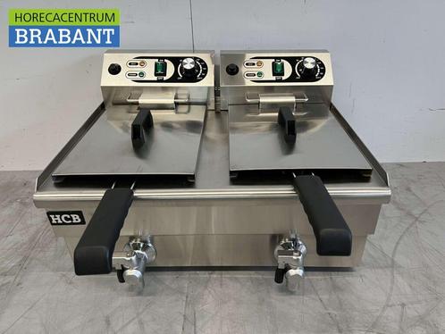 RVS Dubbele Friteuse Frituur Aftapkraan 2 x 10 liter 2 x, Zakelijke goederen, Horeca | Keukenapparatuur, Nieuw in verpakking, Ophalen of Verzenden