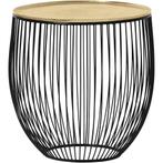Bijzettafel - Trion Rana - Rond - 42cm - Zwart/Goud - Metaal, Huis en Inrichting, Tafels | Eettafels, Ophalen of Verzenden, Nieuw
