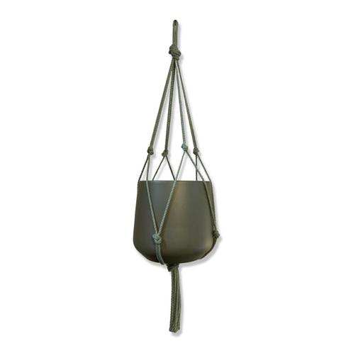 Minimalistische Plantenhanger - Olijfgroen - Katoen -, Huis en Inrichting, Woonaccessoires | Overige, Nieuw, Ophalen of Verzenden