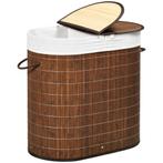 Wasmand - Bamboe - Groot formaat - Deksel - Bruin, Huis en Inrichting, Badkamer | Badtextiel en Accessoires, Ophalen of Verzenden