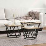 vidaXL Salontafel 3 pcs Sonoma eiken 50 x 50 x 40 cm, Huis en Inrichting, Tafels | Salontafels, Verzenden, Vierkant, Nieuw, 50 tot 100 cm