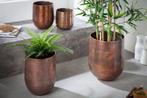Set van 2 bloempotten FLOWERS XL 20/30cm metaal koper, Huis en Inrichting, Woonaccessoires | Vazen, Ophalen of Verzenden, Nieuw