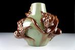 Caesens Pottery Kortrijk - Vaas - Twee groteske figuren -