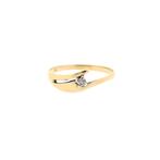 Gouden solitair ring met zirconia (gouden sieraden), Gebruikt, Overige kleuren, Ophalen of Verzenden, 17 tot 18