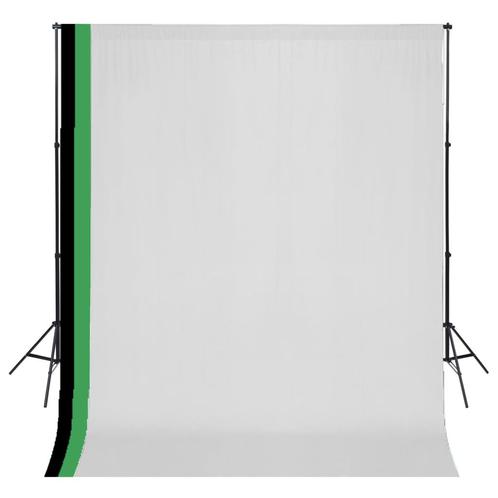 vidaXL Fotostudioset met 3 katoenen achtergronden en frame, Audio, Tv en Foto, Fotografie | Statieven en Balhoofden, Nieuw, Verzenden