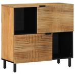 vidaXL Dressoir 80x33x75 cm massief mangohout bruin, Verzenden, Nieuw