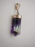 Zilveren sieraad van 925 met een obelisk van Fluoriet van, Verzamelen, Mineralen en Fossielen