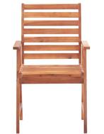 6 Teakhouten Tuinstoelen met Rood Kussen – Buiten Set, Verzenden, Nieuw