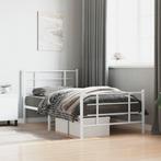 vidaXL Bedframe met hoofd- en voeteneinde metaal wit 100x190, 100 cm, Eenpersoons, Verzenden, Wit