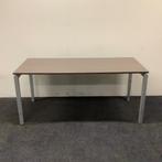 Bureau 180x80 cm, hoogte verstelbaar,  4 poot, grijs - bruin, Huis en Inrichting, Bureaus, In hoogte verstelbaar, Gebruikt, Ophalen of Verzenden