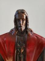 sculptuur, Heilig Hart van Jezus - 36 cm - Koper, Marmer, Antiek en Kunst, Antiek | Boeken en Bijbels