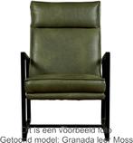Olijfgroene leren industriële design fauteuils - Granada le, Nieuw, Ophalen of Verzenden, 50 tot 75 cm, Leer