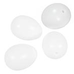 Witte plastic paaseieren 4 stuks 10 cm - Paasdecoratie, Ophalen of Verzenden, Nieuw