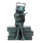 sculptuur, Reading frog - 15 cm - Brons