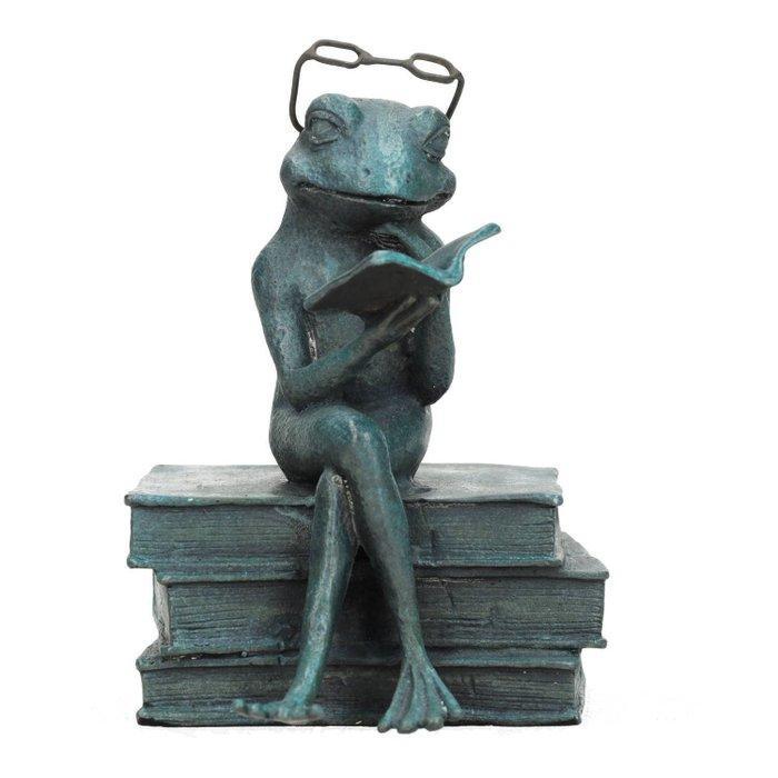 sculptuur, Reading frog - 15 cm - Brons