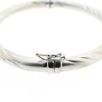 18 Krt. Witgouden gedraaide slavenarmband  | Ø 60 mm, Ophalen of Verzenden, Gebruikt, Overige kleuren, Goud