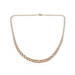 8 Krt. Rosé Prince of Wales schakel collier | 45 cm, Ophalen of Verzenden, Goud